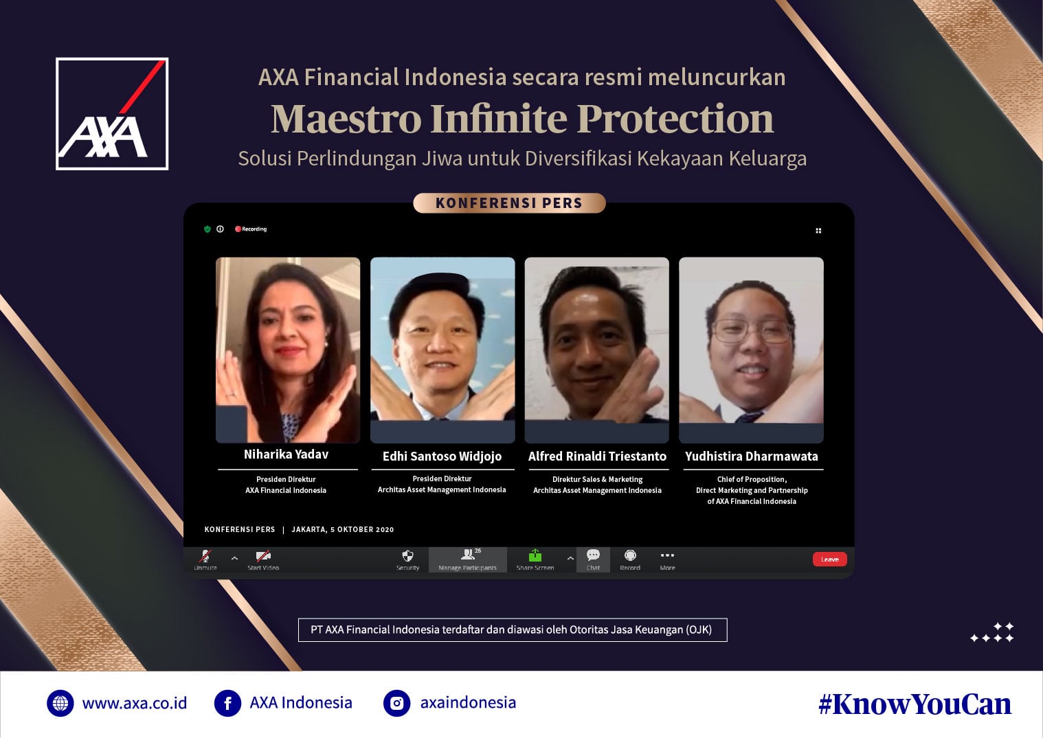 Sediakan Solusi untuk Diversifikasi Kekayaan,  AXA Financial Indonesia Luncurkan Maestro Infinite Protection